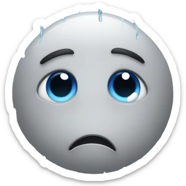 Sad emoji with eyes full of rain sticker
