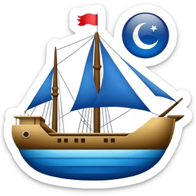 DOĞU TÜRKİSTAN BAYRAĞI (İNSANSIZ) AY VE YILDIZ MAVİ BAYRAK sticker