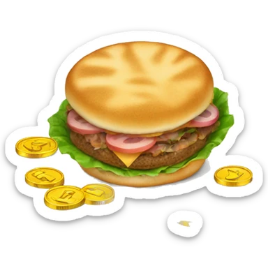 comida con monedas sticker