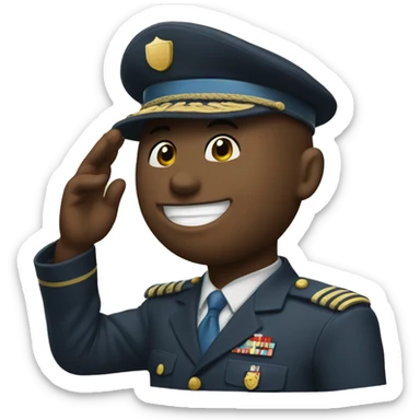 saluting smile face sticker