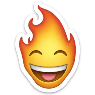 flaming head smile sticker