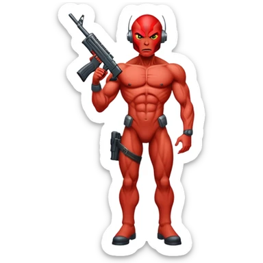 Big Buff Martian pointing rifle fullbody sticker