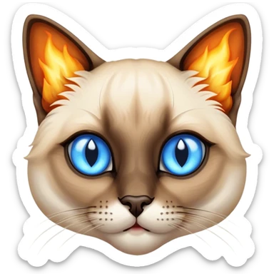 Flame tip ￼ Siamese cat sticker
