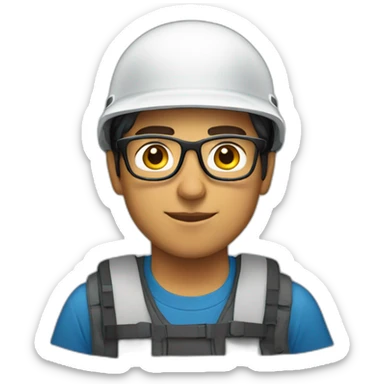 Young-man-hispanic-with-helmet-and-glasses sticker