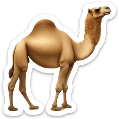 Camel on the beach getting fun sticker