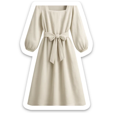 European women's linen dress, no person, white background sticker