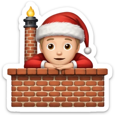 Cristmas male lie down on a chimney sticker