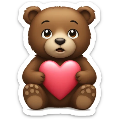 A bear with a heart  sticker