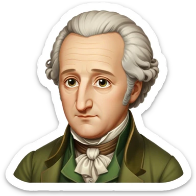 Cinematic Realistic Johann Wolfgang von Goethe Portrait Emoji, depicted as an intellectual literary giant with a thoughtful gaze and refined attire, rendered with detailed textures and warm classical lighting that captures his enduring literary influence. sticker