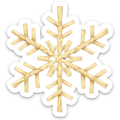 Snowflake made of straw sticker
