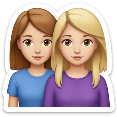 Two best Friends (Girls) one has Brown Hair and the oder has blonde hair sticker