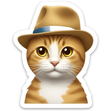 cat wearing a hat sticker