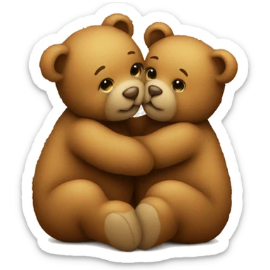 Teddy bears kissing sticker