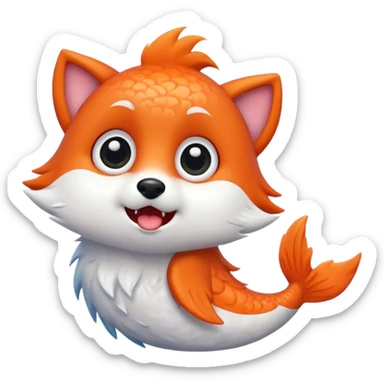 A sweet fish howling like a puppy wolf sticker