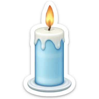Christmas candle with light blue details sticker