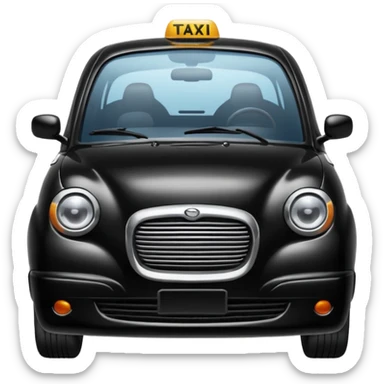 black small car taxi front sticker