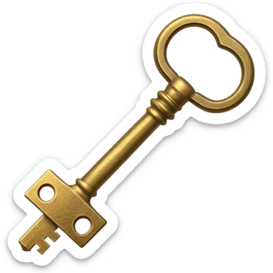 The design is an antique-style (or "skeleton") key. The color is a worn, textured gold or brass, which will stand out against YouTube's dark mode and ties into the yellow text boxes on your thumbnails. The key itself symbolizes "unlocking" the "unseen" or "secret" stories you cover. sticker