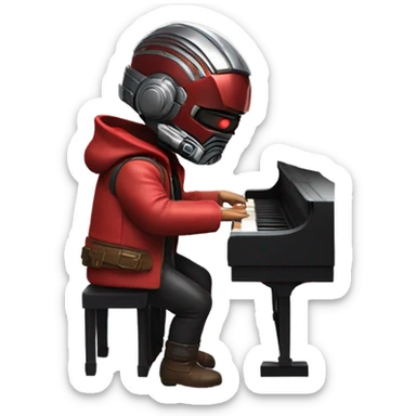 Starlord from galaxy Guardians playing a piano sticker