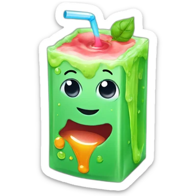 Juice box with slime sticker
