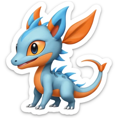 Cute handsome Meloetta-Dewott-Salandit-Nargacuga-Pokémon-Fakémon-fusion-hybrid-creature sticker