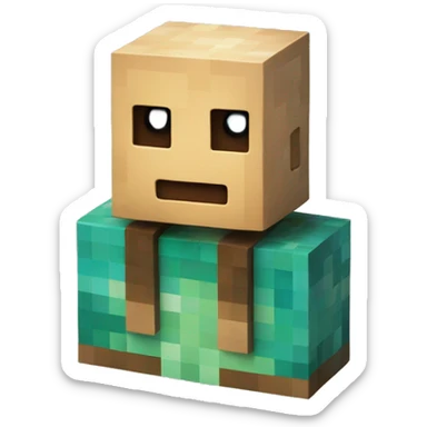 A smiling Minecraft block sticker