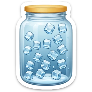 SLIM ICE JAR WITH LOTS OF ICE WITHOUT CAP ON sticker