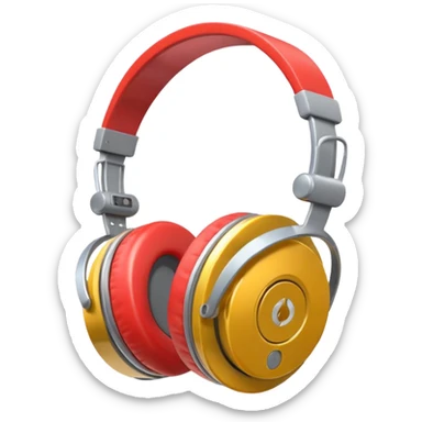 circular walkman with an headphone sticker