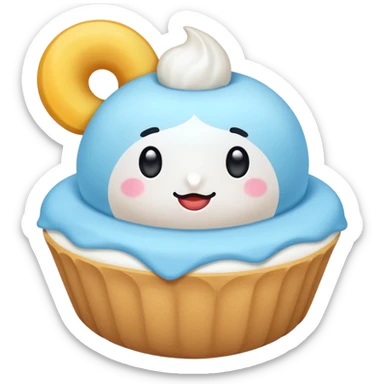 Verificacion azul de tiktok redonda medio celeste con la palomita blanca chillante sticker