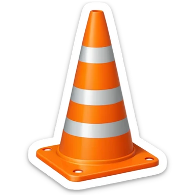 Cono naranja obra construcción  sticker