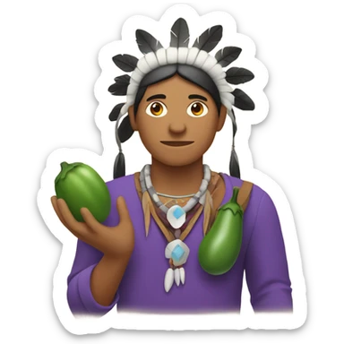 Native American with eggplant sticker