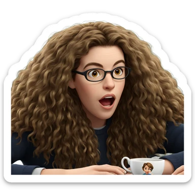 girl with a teacup sticker