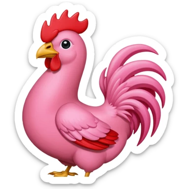 Gallo rosado sticker