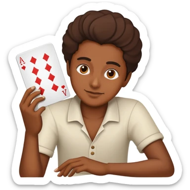 Caca qui joue au carte sticker