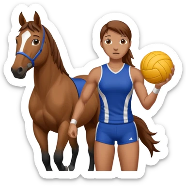 volleyball player, horse, with volleyball ball sticker
