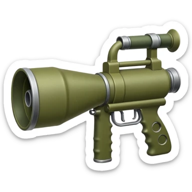 olive colored two-handled bazooka sticker