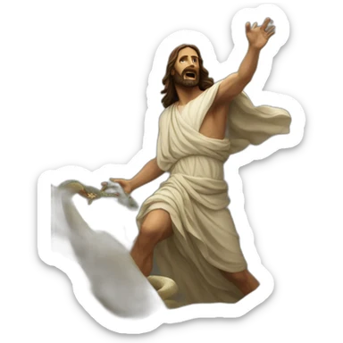 Jesus defeats the serpent sticker