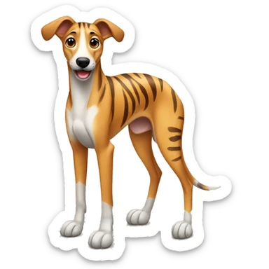 Fawn tiger greyhound sit sticker