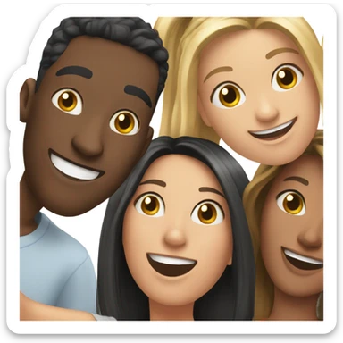 friends having fun selfie sticker