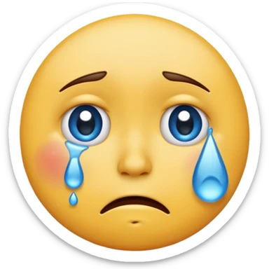 Round emoji crying and looking hurt sticker