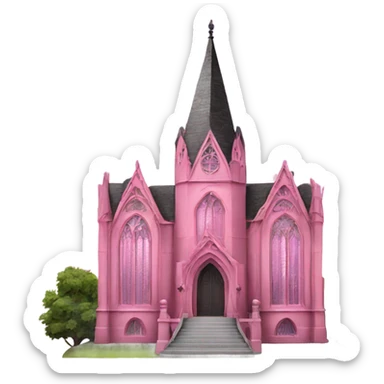 Pink gothic architecture sticker