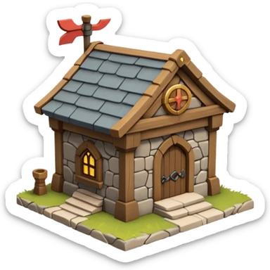 3D Clash of Clans look Town Hall sticker