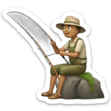 man fishing sticker