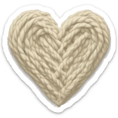 Cream Cable knit heart sticker