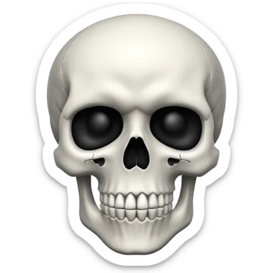 Skull black and white in a any text sticker