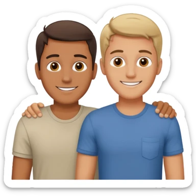 dos amigos hombres que comparten alquiler atrás en casa sticker