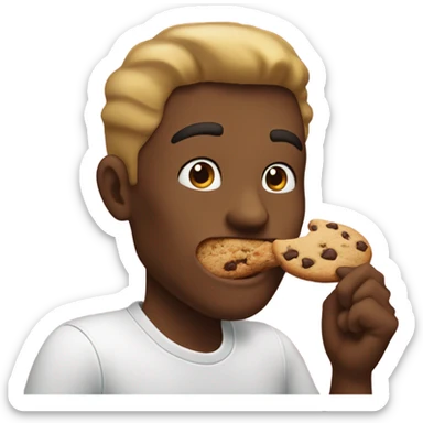 Man eating cookie sticker