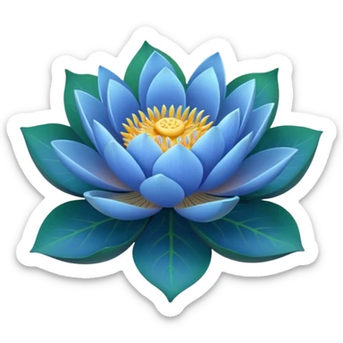 Blue lotus emoji boqute  sticker