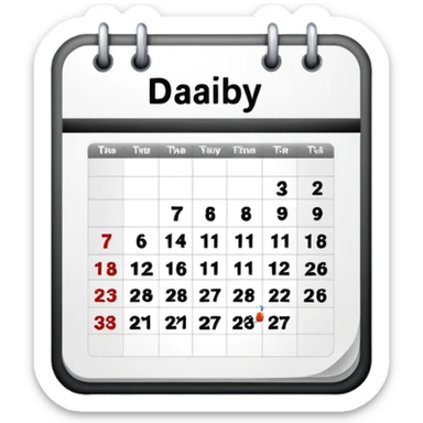 white daily date calendar sticker
