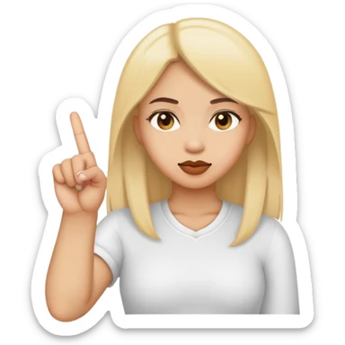 light skin girl middle finger sticker