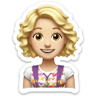 Blonde white girl celebrating sticker